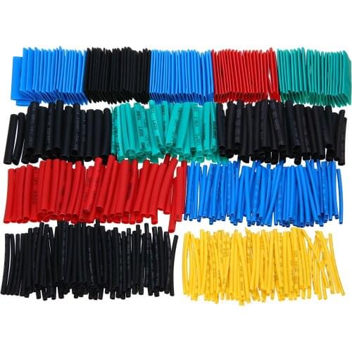 Mayitr 530pcs 2:1 Polyolefin Heat Shrink Tubing Tubes Wrap Sleeve Wire Cable Assorted Shrinking Assorted Wire Cable Sleeve