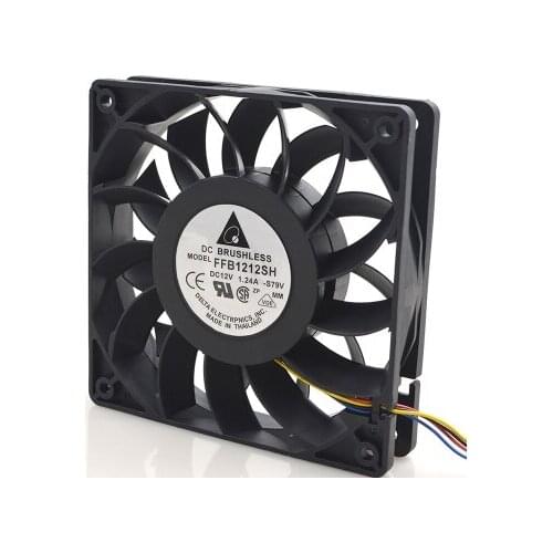 New FFB1212SH 12025 1.24A 12CM 12V super large air volume double ball violent fan