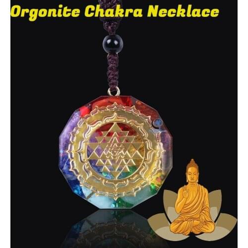 Classic Healing Orgonite Chakra Necklaces For Men Women Natural Crystal Gravel Agate Pendant Necklace Fashion Jewelry GIfts