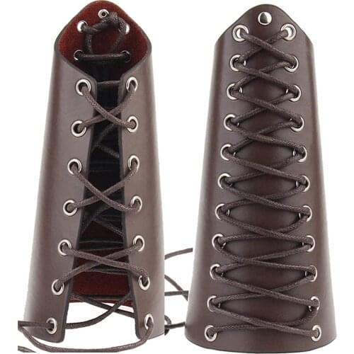 Medieval Knight Genuine Leather Punk Gauntlet Wristband Wide Cuff Wrap Gauntlet Armor Cuff Adjustable Dance Performance Costumes