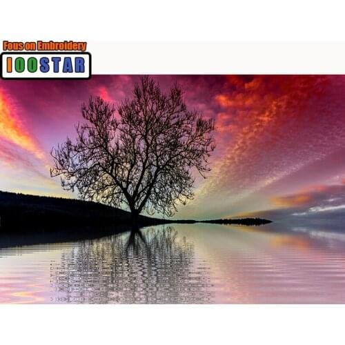 Full Drill Square/Round Diamond 5D DIY Diamond Painting Embroidery Cross Stitch "Colorful Sky" Rhinestone Mosaic Painting Crafts