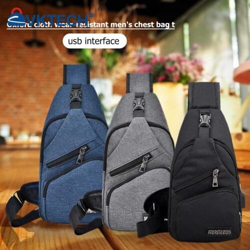 New Casual Oxford Cloth Chest Pack Solid Color Zipper Fanny Bag Men Outdoor Travel Daily Crossbody Shoulder Packs Running Pouch
