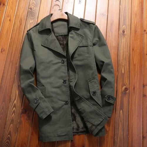 Plus Size Windbreaker Mens Autumn Mid Long Korean Slim Thin Coat Lapel Casual Jacket Outdoor Trekking Labor Travel Camping Tops