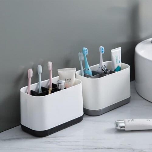 Removable Electric Toothbrush Holder Bathroom Organizer Toothbrush Toothpaste Dispenser Holder Shaving Makeup Brush Storage Box