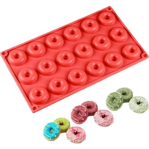 Silicone 18 cell Mini Doughnut Mold For Sugar Chocolate Jelly Chocolate Kitchen Baking Tool Bakeware Accessories