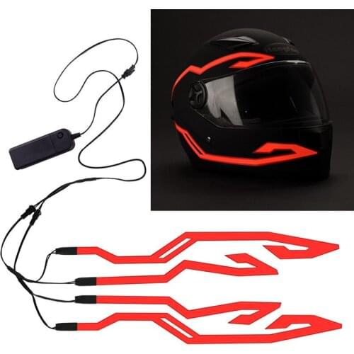 Motorcycle Helmet Light Strip Waterproof LED EL Cold Light Night Riding Signal Luminous Modified Light Helmet Sticker