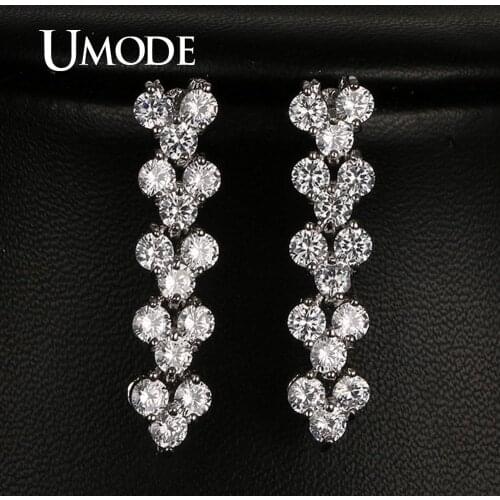 UMODE Design from Rome AAA+ Cubic Zirconia Stones Paved Stud Earrings UE0040
