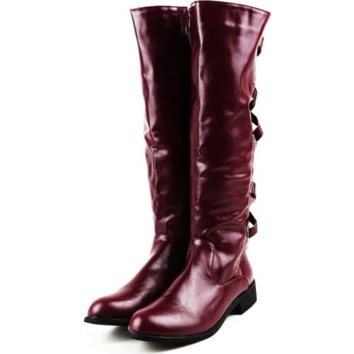 2020 Woman Boots Low Heel Woman Shoes Rubber Boots Female Platform Winter Spring Woman Lace Up Shoes Knee High Lady Footwear