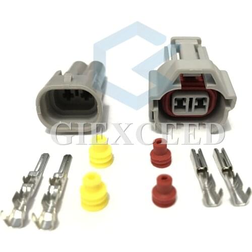 2 Sets 6189-0060 Nippon Denso 2 Pin Waterproof Male And Female Plug Top Slot Fuel Injector Automotive Connector