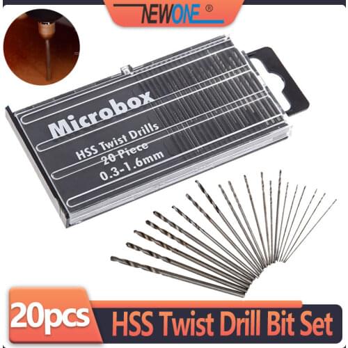 20Pcs mini high speed steel micro straight shank twist drill 0.3mm-1.6mm set hole drill bit