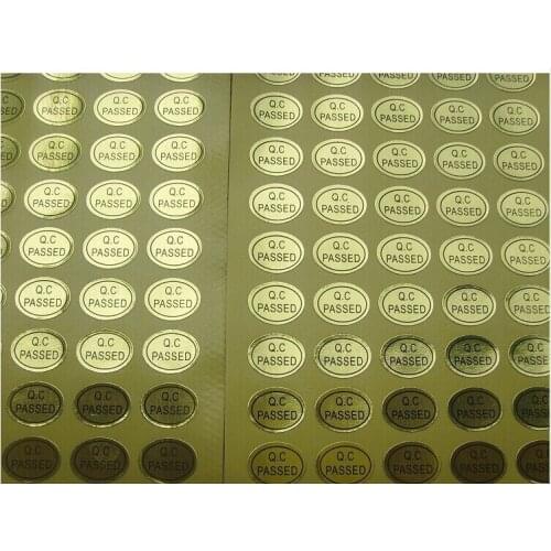 2000 PCS 13X10mm QC PASSed gol color Sticker Adhesive Label