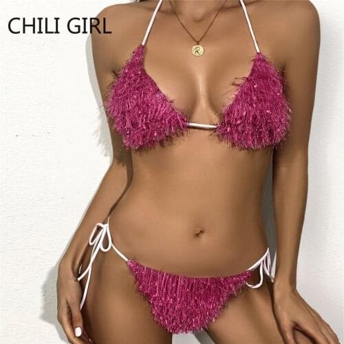 2021 Sexy Brazilian Bikini Swimwear Women Halter Push Up Bikini Set Swimsuit Female Floral Print Bandage Biquini Bathing Suit