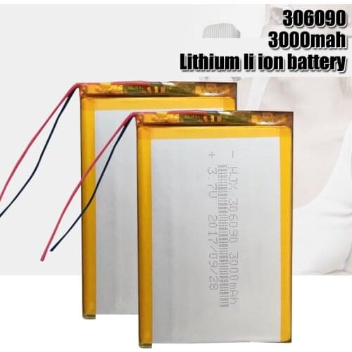 306090 3000mah Lipo cells 3.7V Lithium Polymer Rechargeable Battery Large Capacity Ultra-thin For Table Mobile power MP3 MP4 Toy