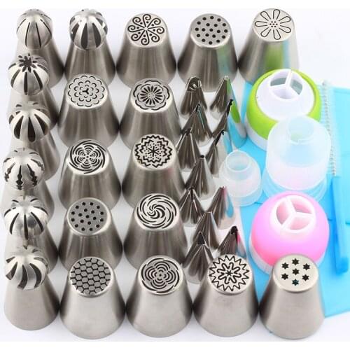 38Pcs/Set Russian Spherical Ball Stainless Steel Icing Piping Nozzle Tips Cream Pastry Cake Icing Piping Decorating Nozzle Tip