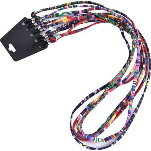 5Pcs Colorful Cotton Blend Sunglasses Strap Eyeglass Chain Reading Glasses Chain String Holder Neck Cord Eyewear Glass Necklace