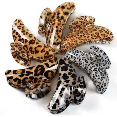9cm Big Hair Claw Clips Sexy Leopard Printing Acrylic Large Her Crab Clamp For Girl Hairpins Accessories Women Haircrab 25002