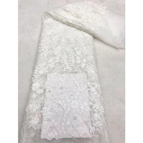 African French Lace Fabric with beads and sequins High Quality Nigeria French African Lace fabric J-698884 lace fabric For Women