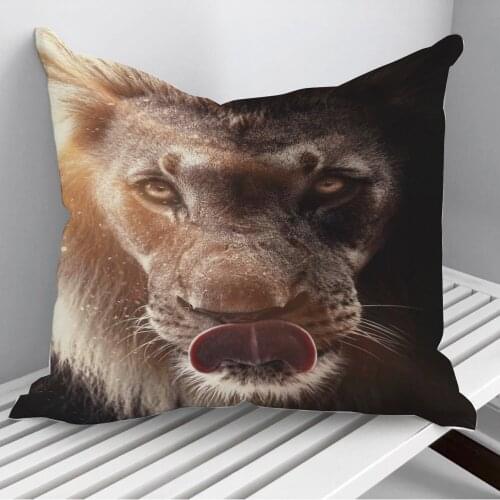 Aggression lion king art Throw Pillows Cushion Cover On Sofa Home Decor 45*45cm 40*40cm Gift Pillowcase Cojines Dropshipping