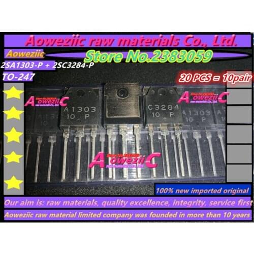 Aoweziic 20pcs=10pai 100% new imported original 2SA1303-P 2SC3284-P 2SA1303 2SC3284 TO-247 Audio Amp Power Transistor (1 pair)
