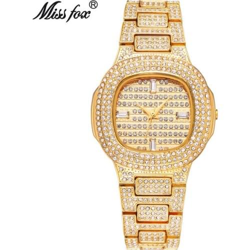 Brand Full Diamond Women Watches Quartz Gold waterproof causal Ladies gift Bracelet Creative Watch Reloj mujeres Montre Femme