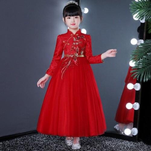 Elegant flower girl Princess Wedding Party Lace Flower Dress Girl School Graduation holiday Prom Eucharist dress New Year Dress