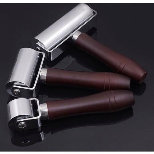 Leather Press Edge Roller Leathercraft Wooden Handle Carbon Steel Creaser DIY Leather Rolling Craft Roller Tool 26/60/100mm