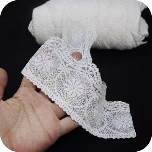 1M Latest High Quality Lace Ribbon Trim Guipure White Lace Fabric Applique Wedding Dress DIY Sewing Accessories dentelle QY36