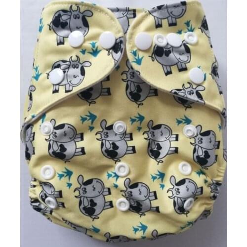 Naughty Baby AI2 Print Reusable Washable Pocket Cloth Diaper Nappy + 1 Inserts A12 For Sample