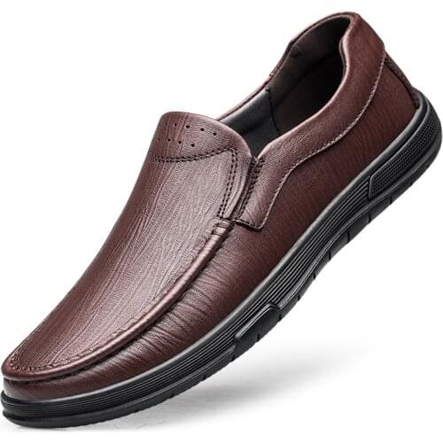 Men Causal Shoes Men Hollow genuine Leather Fashion Loafers Shoes Male Breathable Driving Shoes Formal Business Causal Shoes