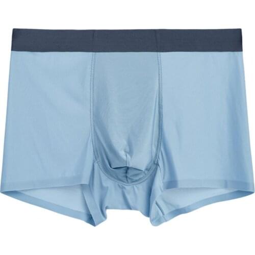 Mens Underwear Skin-friendly Wear Resistant Spandex Ultra-thin Seamless Transparent Panties for Husband Sexy Boxers