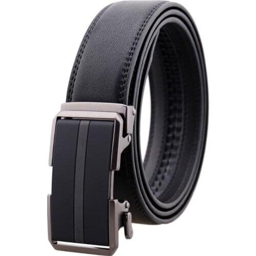 Luxury brand Male Genuine Leather Strap Belts For Men Top Quality Belt Automatic Buckle black Belts Cummerbunds LY136-172-1