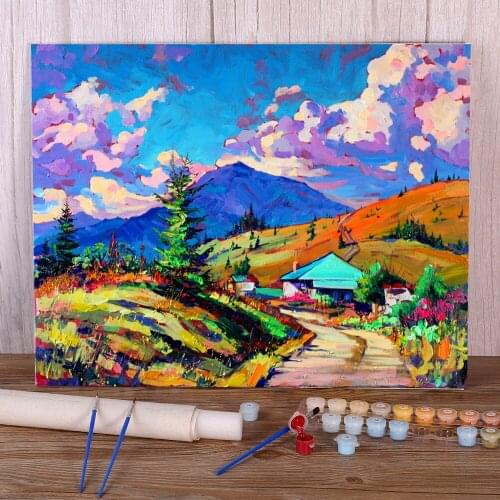 Landscape August Painting By Numbers Kit Oil Paints 50*70 Oil Painting Home Decor For Handicraft