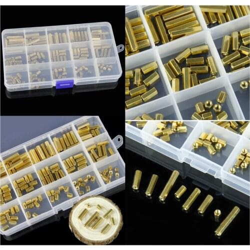 150Pcs Hollow copper pillar M3 double pass PCB mounting posts Hexagonal pillars set