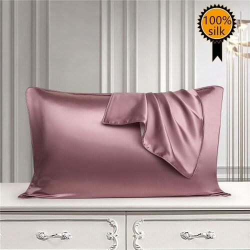Free ship 100% Pure Mulberry Silk Pillowcase For Healthy 48x74 cm Solid 19 Momme Pillow cases Pillow Cover Nature Silk For Hair