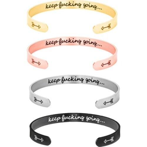 ZZXBZSL 2019 new exquisite fashion hot bracelet Gold Black Letter Bangle