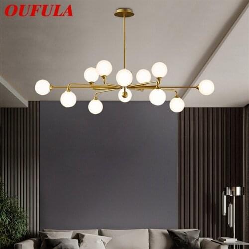 OUFULA Modern LED Chandelier Lighting Brass Fixtures 220V 110V Luxury Decorative For Home Living Room Bedroom Villa
