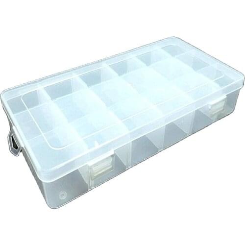 1PC Transparent Plastic Rectangle 18 Lattice Storage Box Earring Ring Jewelry Bin Bead Case Container Candy Storage