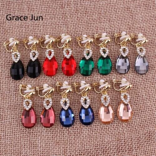 2020 New Brand Rhinestone Crystal Clip on Earrings and Drop Earrings for Choose Statement Earrings Factory Direct Wholesale