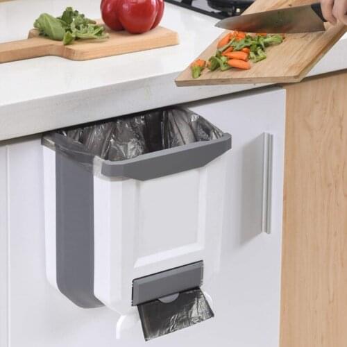 Folding Trash Can Kitchen Car Trash Can Garbage Bin Trash Bin Rubbish Bin Dustbin Waste Bin for Kitchen Recycle Bin Garbage Can