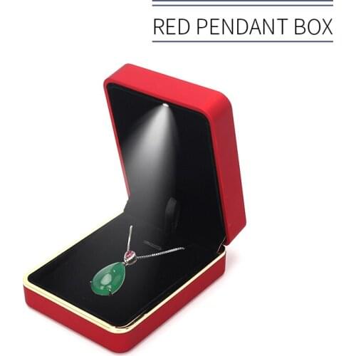 Led Red Pendent Jewelry Packaging Storage Box Women Earring Wedding Ring Showcase Jewellery Holder For Lover Anniversary Gift