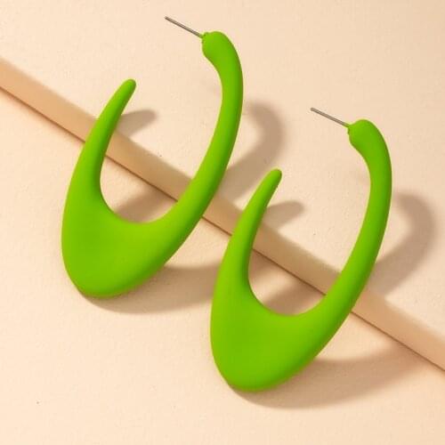 UJBOX Fashion Long Acrylic Spray Paint Earrings Women Yellow Green Party Jewelry Accessories Wholesale