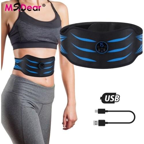 Smart Massage Belt Silicone EMS Microcurrent Abdominal Muscle Belt Household Abdominal Slimming Massage Waist Weight Loss Belt