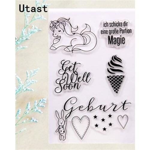 Magic Horse Rabbit Clear Silicone Stamps /Transparent Rubber Stamp for DIY Scrapbooking /Photo Album Decorative Craft Making