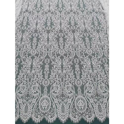 High quality Chantilly Lace wholesale french cord tulle net lace fabric for women dress lace