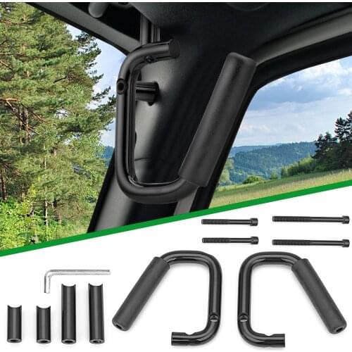 Auto Accessories For 2007-2018 Jeep Wrangler JK Steel Red Front Grab Bar Handle Grip Kit