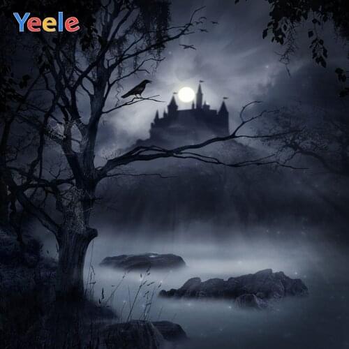 Yeele Halloween Backdrop Forest Castle Spider Web Custom Vinyl Photography Background For Photo Studio Photocall Photophone