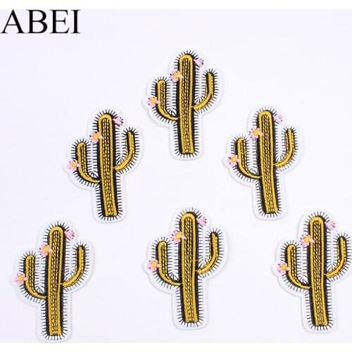 10pcs/lot Embroidered cactus Patch for Clothing Repair Iron On Sew On Cartoon Plants Stickers DIY Jeans Backpack Appliques Badge