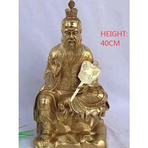 40CM Chinese Purple Bronze Taoist Tai Shang Lao Jun Statue