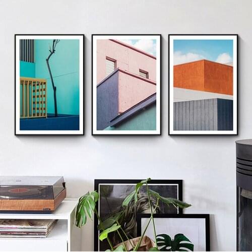 Abstract Modern Fashion Buildings Poster and Print Canvas Painting POP Wall Art Pictures for Living Room Home Decorations