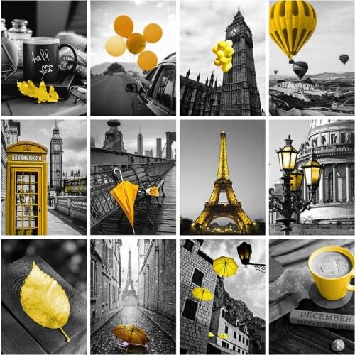 5D DIY Diamond Art Painting Black And White Landscape Diamond Embroidery Cross Stitch Kit Mosaic Crafts Home Decor